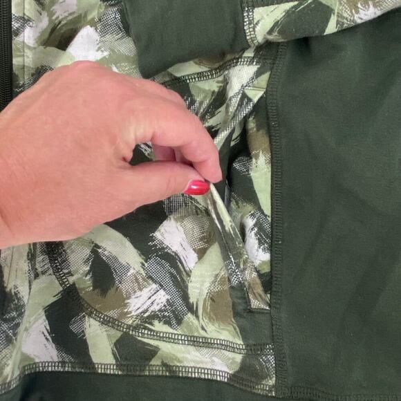 Denim & Co Active Jacket Women's Size L Full Zip Olive Green Print - Picture 7 of 8